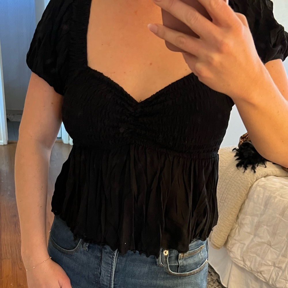 Urban Outfitters Smocked Babydoll Top S